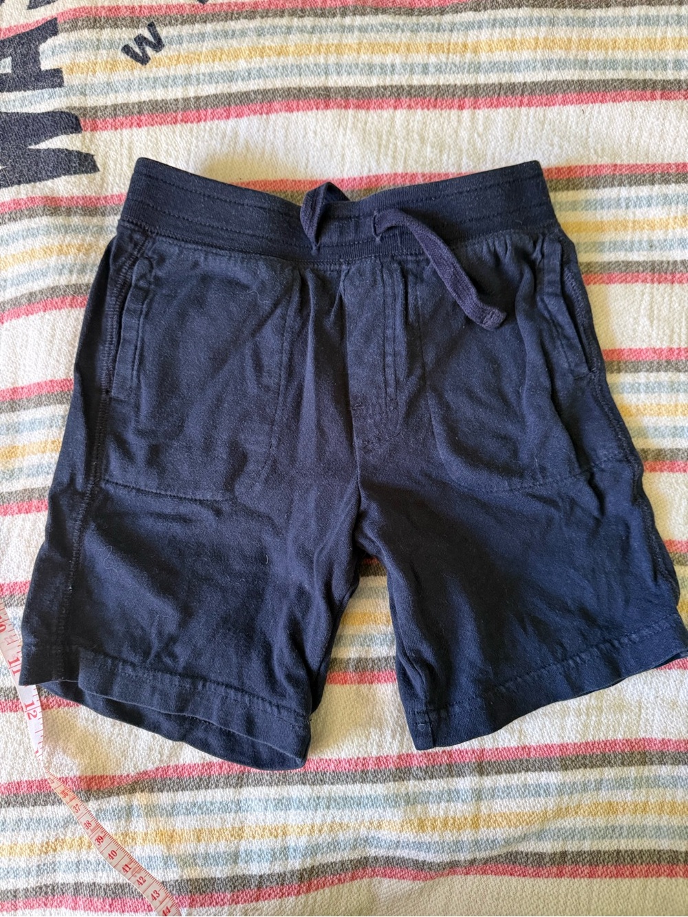 Kids Navy Drawstring Casual Shorts